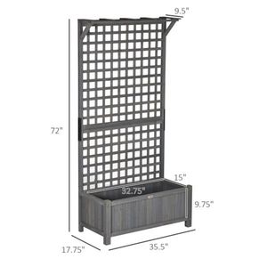 Fioriera Rialzata da Giardino in Legno con Traliccio per Piante Rampicanti, Supporto per Vasi da Esterno, Modello: Fioriera Rialzata - Product Image 3
