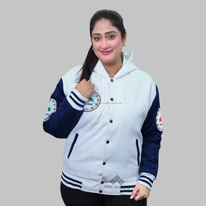 Chaqueta universitaria de alta calidad al por mayor para hombre, chaqueta universitaria de algodón polar con letras, chaqueta universitaria para hombre y mujer - Product Image 2