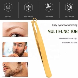 Pince à épiler à sourcils en acier inoxydable pointe arrondie Kaneka Enterprises KE-11037 vente chaude pour l'épilation des sourcils - Product Image 5