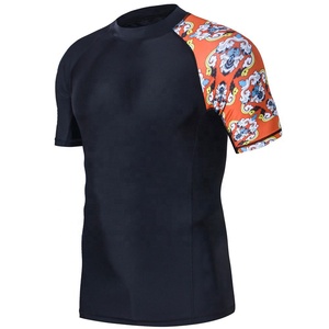 New <b>Printed</b> Short Sleeve Sun Protection <b>Surfing</b> Men Rash Guard Design Your Own Rash Guard Custom Color Rash Guard - Product Image 1