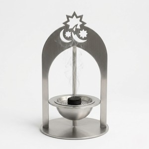 Brûleur de Bakhoor sur pied contemporain, ensemble de 4 encensoirs arabes Mubkhara en métal, décoratif pour la maison, parfum moderne - Product Image 5