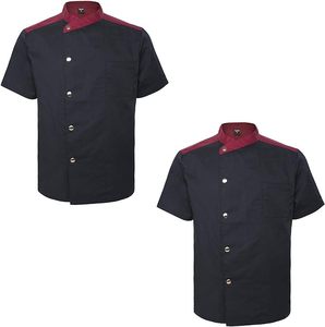 Camisas de uniforme de restaurante unisex de manga larga con botones y logotipo personalizado, camisa de camarero de poliéster y algodón tejido unisex. - Product Image 4
