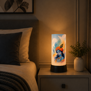 Krishna LED <b>Night</b> Lamp Acrylic Spiritual Table <b>Light</b> USB Touch Decorative Bedside Janmashtami Diwali Gift for Home Temple Room - Product Image 2