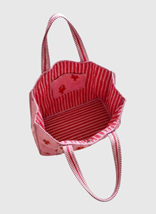 Bolsa de Compras de Algodón con Estampado de Langosta Rosa, Estilo Veraniego para la Playa, Abierta, para Mujer - Product Image 3