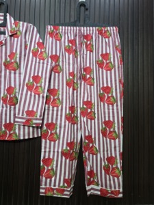 Ensemble de pyjama rayé à imprimé fraises pour femme, manches longues, boutons sur le devant, en coton, vêtements de détente décontractés pour le printemps, taille adulte - Product Image 5