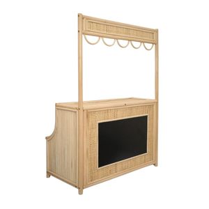 Stand de jeu en rotin naturel fait main de qualité supérieure pour enfants, avec auvent, pour faire semblant de faire du commerce - Product Image 2