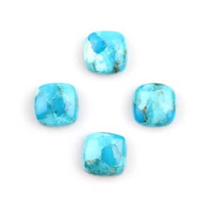 Pierre précieuse naturelle turquoise bleue Mohave véritable, calibrée, en forme de coussin, hautement polie, pour la fabrication de bijoux, fournisseur en gros - Product Image 1