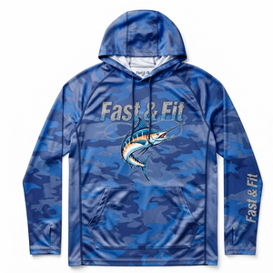 Sudadera con Capucha de Poliéster de Secado Rápido, Diseño Sublimado, Manga Larga, Protección Solar, Ligera, para Senderismo y Pesca al Aire Libre - Product Image 1