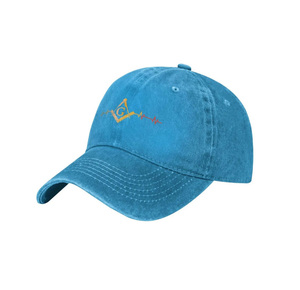 Casquette de baseball Master Mason Blue Lodge avec broderie personnalisée réglable motif équerre et compas - Product Image 2