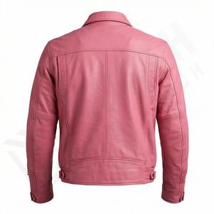 Veste en cuir véritable pour homme NAI-0485A, style varsity, veste de moto tendance, motif décoratif, style motard, hiver, couleur personnalisée - Product Image 2