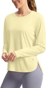 Ensemble haut et jupe sport pour femme, manches longues, col rond, séchage rapide, tricot polyester, couleur unie, printemps-été - Product Image 2
