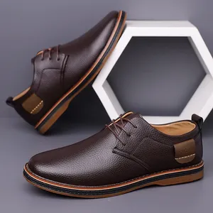 Chaussures habillées en cuir véritable pour hommes, style Oxford Brogue à lacets, chaussures décontractées italiennes de luxe, mocassins et loafers grandes tailles - Product Image 3