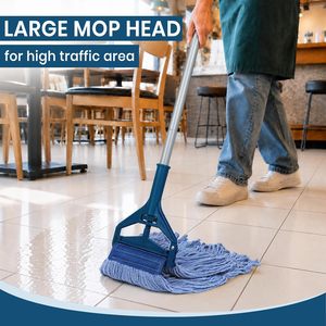 A&S Heavy Duty <b>Reusable</b> 250 Gram Multi Ply Cotton Yarn Socket Mop Head <b>Plate</b> Tipping Wringing 4 Color Commercial Floor Mop - Product Image 6
