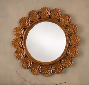 Finition métallique créative et éclatante d'un élégant miroir raffiné symbolisant clarté et raffinement, nouvelle arrivée au prix le plus bas. - Product Image 1