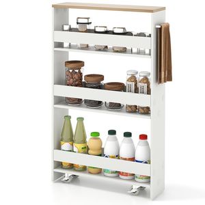 Carrello di Servizio Mobile Stretto con Ripiani Aperti per Cucina, Bagno e Soggiorno - Product Image 1