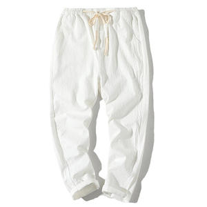 Pantalon décontracté fin pour homme, pantalon long ample et léger en lin pour l'été - Product Image 4