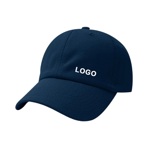 Navy Blue 6-Panel <b>Baseball</b> <b>Cap</b> Hand Embroidery Logo Front Panel Unisex Adjustable Fitted Twill Cotton Common Casual Hat - Product Image 1