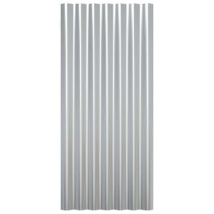 Ensemble de 12 panneaux de toiture en acier galvanisé argenté 31,5''x14,2'' en tôle ondulée - Product Image 4