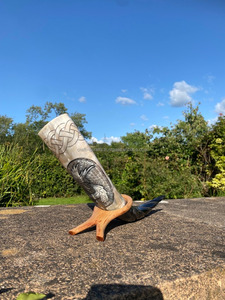 ชุดแตรดื่มไวกิ้งสไตล์สัตว์แนวชนบทเป็นมิตรต่อสิ่งแวดล้อมสำหรับผู้รักประวัติศาสตร์และเครื่องปฏิกรณ์จากอินเดียทำด้วยมือขายส่ง - Product Image 4