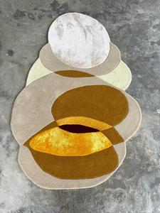 Modern <b>Hand</b> <b>Tufted</b> Wool Silk High Pile Extra Thick Washable Geometric Pattern All-Season Carpet <b>Rugs</b> for Living Room Dining Room - Product Image 3