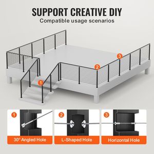 106.7 X 2.5 X 5 cm Cable Railing Post Stainless Steel <b>Brushed</b> Finish <b>Deck</b> Stair Handrail Post Level Cable Cable Railing Stairs - Product Image 5