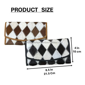 Cartera Larga de Piel Genuina de Vacuno de Lujo para Mujer, Hecha a Mano con Patrón de Diamantes y Bolsillo con Cremallera - Product Image 2