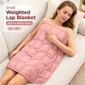 5 lb Weighted Lap Blanket | 29x33 Inch Heavy Comfort <b>Throw</b> <b>Quilted</b> Weighted Blanket for Adults & Teens Cozy Relaxation Lap Cover - Product Image 3