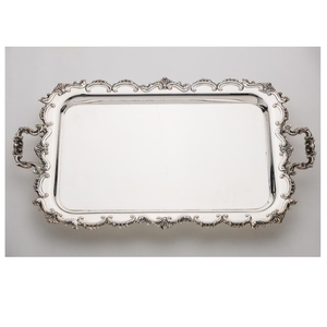 Handmade Nickel Plated Steel Serving <b>Tray</b> Decorative Rectangular Metal <b>Tray</b> Home Meat Fruit <b>Dinner</b> Serving Printed Designs - Product Image 6