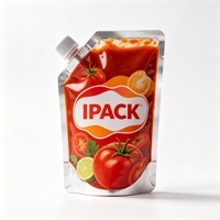 Pochette souple personnalisée en PE thermoscellable et recyclable avec bec verseur pour l'emballage d'huile de cuisson, de sauce, de jus et de liquides