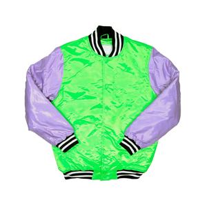 Logotipo personalizado satén bordado gráfico Chenille parche más tamaño moda prendas de vestir exteriores béisbol poliéster hombres Letterman Varsity chaqueta - Product Image 1