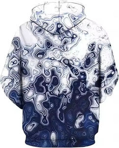 เสื้อฮู้ดดี้ผ้าฝ้าย 100% พิมพ์ลายคุณภาพสูงด้วยเทคนิคการถ่ายเทความร้อน ดีไซน์กระเป๋าขนาดใหญ่ ทรงโอเวอร์ไซส์ สำหรับผู้ชาย - Product Image 2
