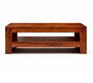 Modern Solid Wood <b>Coffee</b> <b>Table</b> with Open Shelf |2-Tier Wooden Center <b>Table</b> | Pindel Handicraft Jodhpur | B2B Wholesale India - Product Image 2