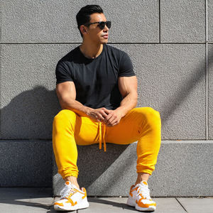 Pantalon de survêtement évasé pour homme – Hiver, écologique, coupe-vent, polyester/coton épais 400g, taille élastique - Product Image 5