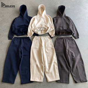 Men’s Baggy Tracksuit Set | <b>Plain</b> <b>Hoodie</b> & Sweatpants Custom Logo 100% Cotton Fleece Quick-Drying Breathable Lightweight Casual - Product Image 1
