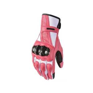 Guantes de Motocicleta de Cuero Rosa Ecológicos con Dedos Táctiles, Estilo Deportivo, Largos hasta la Muñeca, Sin Forro, para las Cuatro Estaciones - Product Image 1