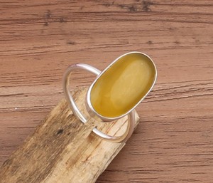 Wholesale Women's Yellow <b>Jade</b> Bezel Setting Sterling Silver 925 Classic Party Engagement Wedding Gemstone <b>Ring</b> Band - Product Image 6