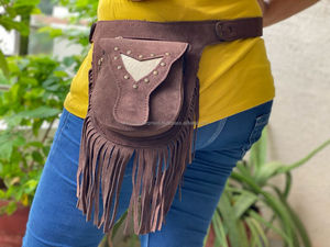 เข็มขัดหนังกลับแบบคาดเอวกระเป๋าคาดเอวกระเป๋าคาดเอวใช้งานได้หลากหลายเข็มขัดเดินทางทันสมัยไม่ซ้ำใคร - Product Image 3