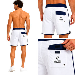 Custom Men's Solid White Board Shorts Quick Dry Surf Swim Trunks Lightweight Beach Shorts <b>Athletic</b> Water Sports Swimwear - Product Image 4