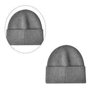 Bonnet d'hiver uni en cachemire, personnalisable avec logo, modèle tricoté gratuit, style décontracté unisexe, vente en gros - Product Image 4