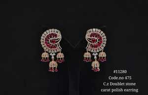 Pendientes Colgantes 11280 con Circonita Cúbica, Baño de Oro Rosa, Piedra Doble, Joyería para Fiestas, Bodas, Regalo para Mujer - Product Image 5