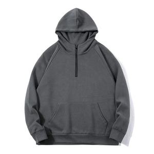 New Arrival Casual Good Selling Men's Quarter Zipper Hooded Hoodies 100% Cotton Fleece Breathable Long Sleeve Sweatshirts - Product Image 4