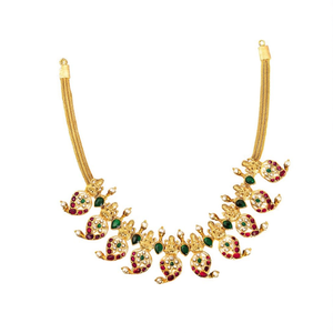 Lakshmi Jadau Handset Neckpiece-Cultural Collectible Jewelry Alloy Gold Plating Oxidized Polish Finish Regular Length Nova Mart - Product Image 2
