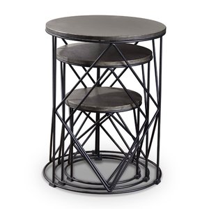 Modern Minimalist Metal Nesting <b>Tables</b> Set with Extendable Storage and Strong Frame for Clutter-Free Living Room Solutions - Product Image 4