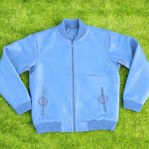 Vestes Bomber en Cuir Véritable pour Hommes, Style Universitaire Personnalisé, Vente en Gros, Manteaux d'Hiver Tendance Streetwear avec Fermeture Éclair - Product Image 1