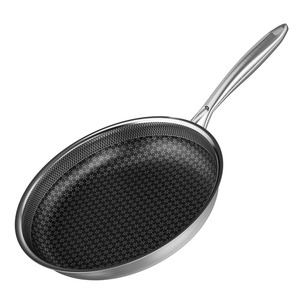 Stainless Steel Frying <b>Pan</b> Round Minimalist Design Dishwasher Safe <b>Induction</b> Compatible No Coating Polished Exterior - Product Image 6