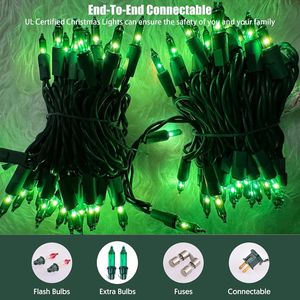 Luci a Corda Verdi da 100 Pezzi per Interni ed Esterni, Mini Decorazioni per San Patrizio e Natale, Decorazioni Natalizie per Interni - Product Image 2