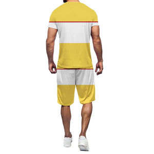 Conjunto de Camiseta y Pantalones Cortos con Estampado de Palmeras Tropicales para Hombre, Cuello Redondo, Secado Rápido, Ropa Casual de Verano, Tejido de Punto con Estampado por Sublimación - Product Image 4
