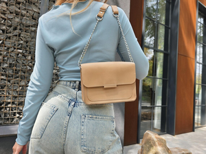 Handmade <b>Leather</b> Crossbody Bag with Chain Strap Personalized <b>Small</b> <b>Purse</b> Cute Shoulder Handbag for Women Gift for Her - Product Image 6