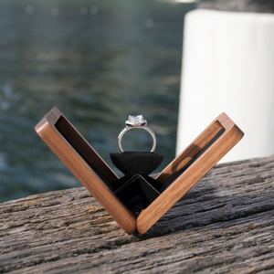 Ring <b>Box</b> with Soft <b>Cushion</b> Inside Wooden Ring <b>Box</b> for Engagement Gift Wooden Jewelry Ring <b>Box</b> by blossom craft india - Product Image 5