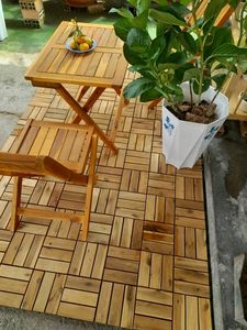 Tarima de acacia para jardín, tamaño 30 x 30 cm, antideslizante, impermeable, fácil de instalar, decoración para jardín, terraza, patio trasero, resistente a la intemperie. - Product Image 5